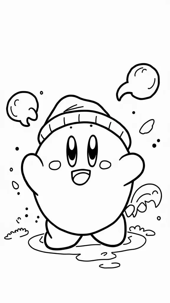 coloriage gratuit de Kirby